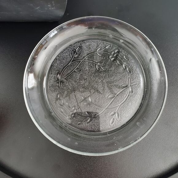 Princess House Vintage Heritage Pattern Small Glass Etched Plate & Dome Cover - Picture 4 of 6